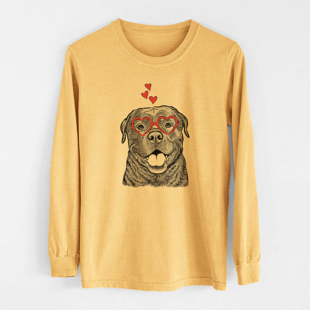 Valentine Kojak the Rottweiler - Heavyweight 100% Cotton Long Sleeve