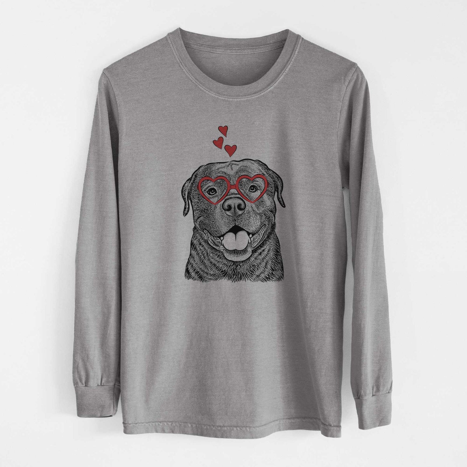 Valentine Kojak the Rottweiler - Heavyweight 100% Cotton Long Sleeve