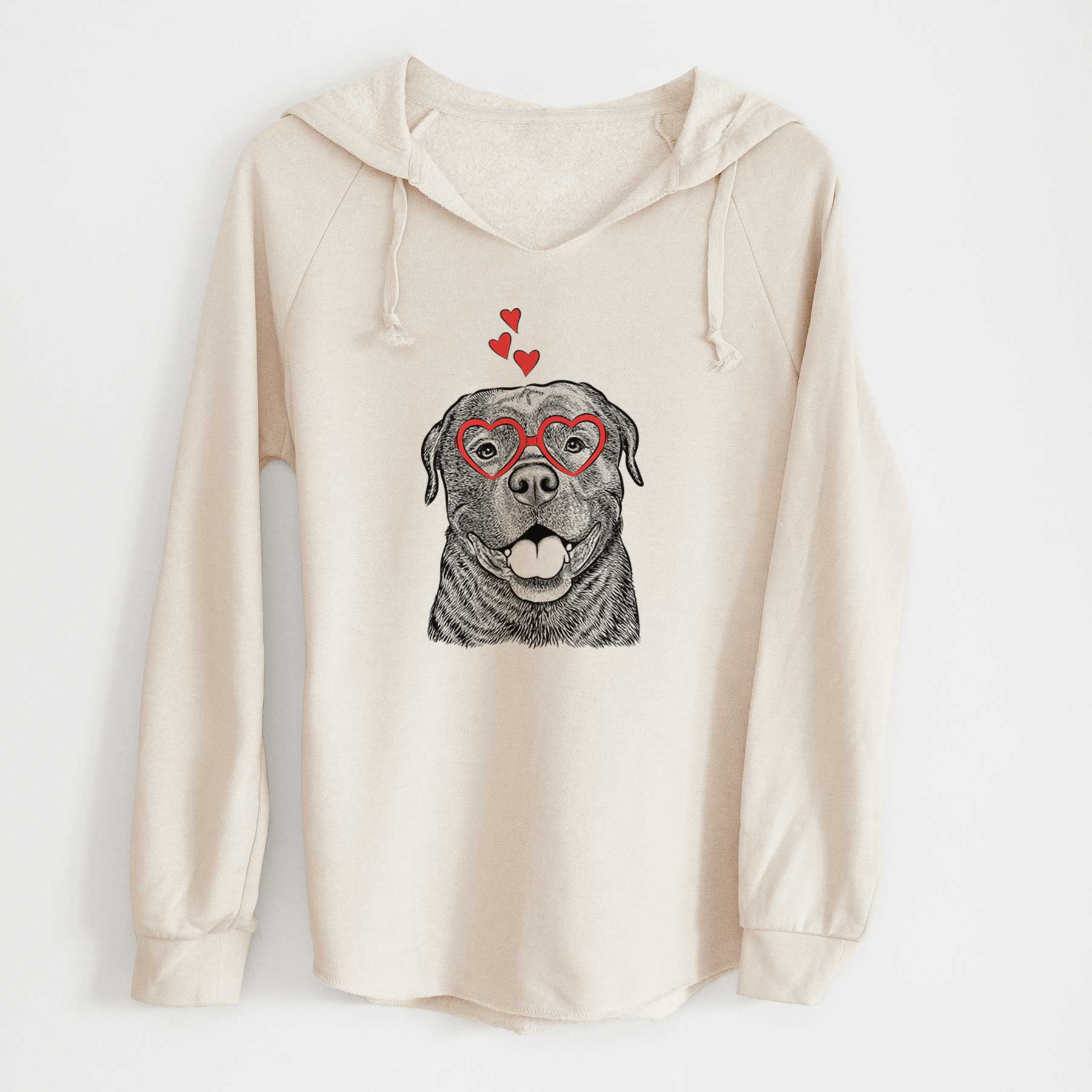 Valentine Kojak the Rottweiler - Cali Wave Hooded Sweatshirt