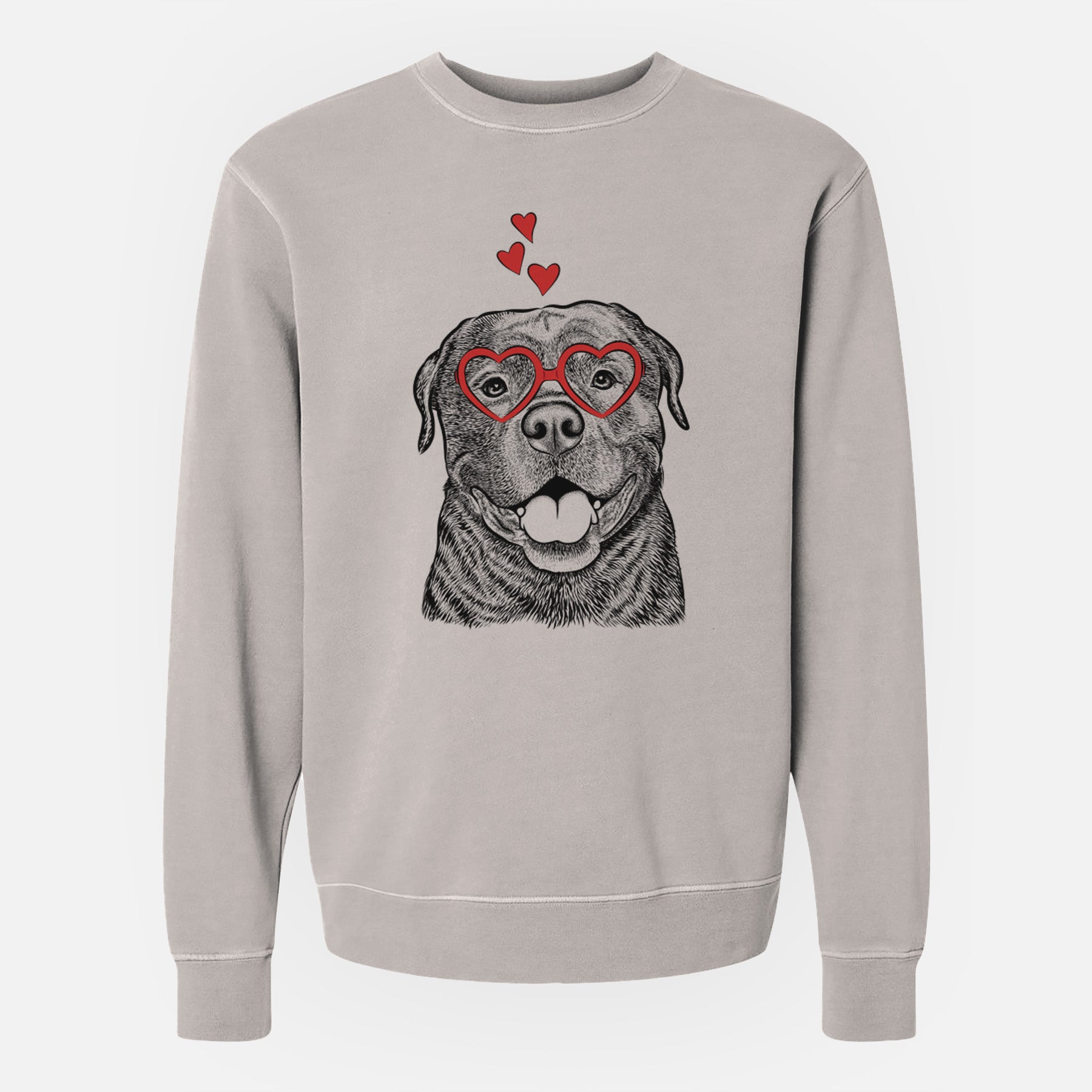 Valentine Kojak the Rottweiler - Unisex Pigment Dyed Crew Sweatshirt