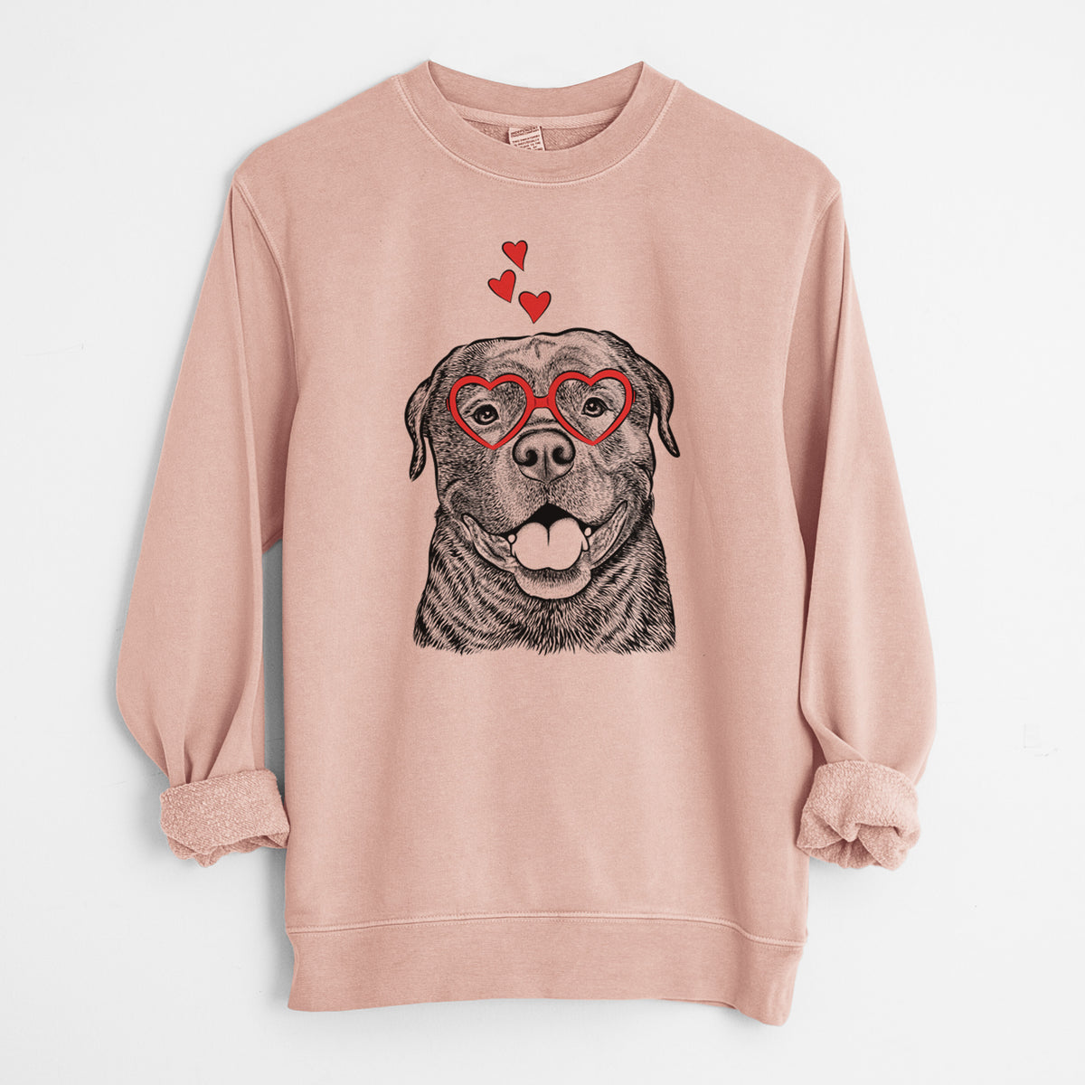 Valentine Kojak the Rottweiler - Unisex Pigment Dyed Crew Sweatshirt