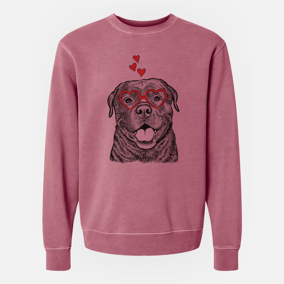 Valentine Kojak the Rottweiler - Unisex Pigment Dyed Crew Sweatshirt