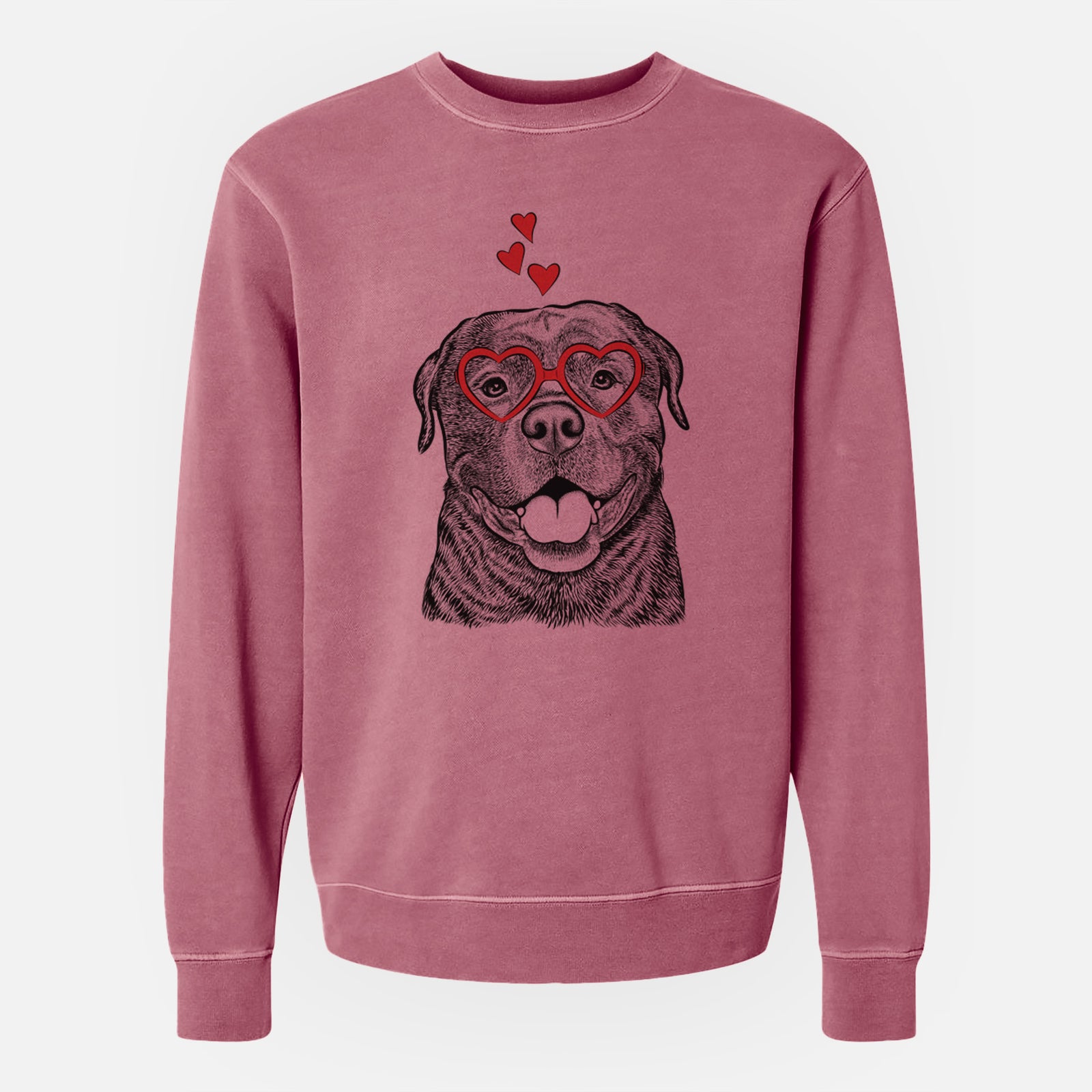 Valentine Kojak the Rottweiler - Unisex Pigment Dyed Crew Sweatshirt