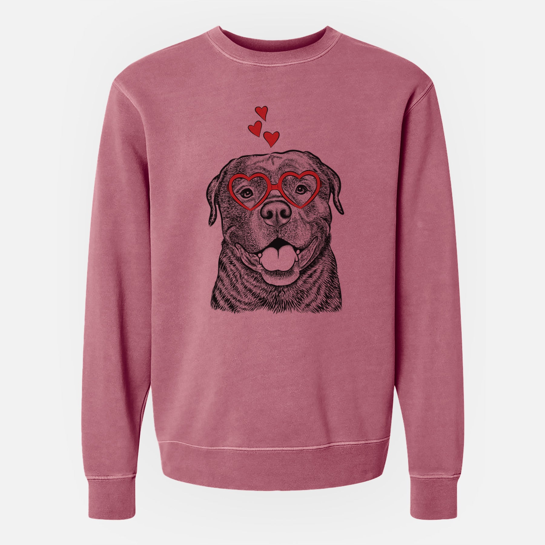 Valentine Kojak the Rottweiler - Unisex Pigment Dyed Crew Sweatshirt