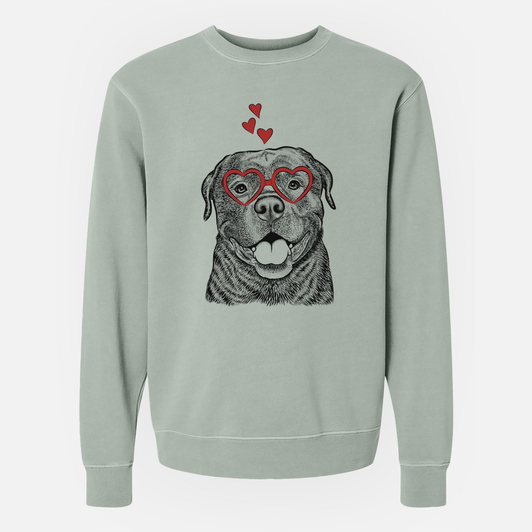 Valentine Kojak the Rottweiler - Unisex Pigment Dyed Crew Sweatshirt