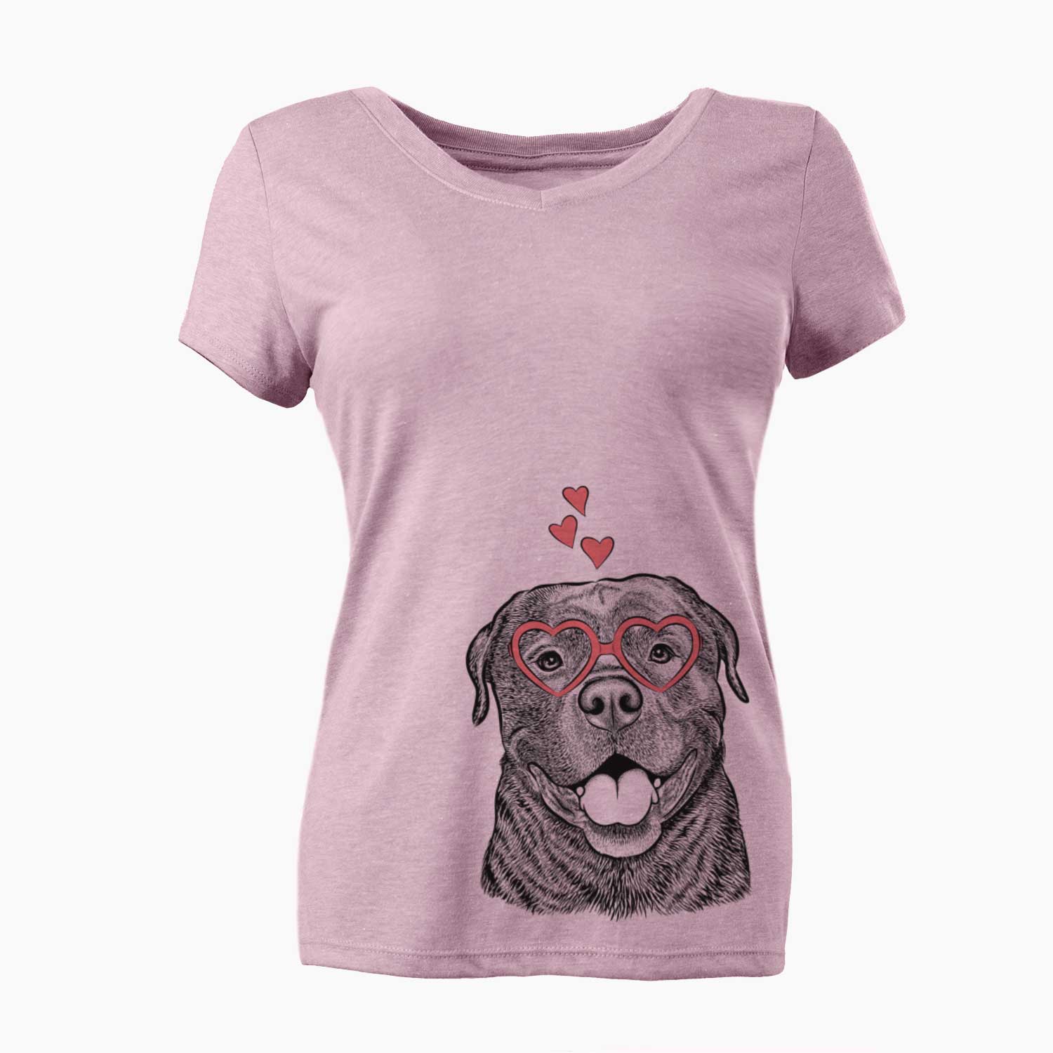 Valentine Kojak the Rottweiler - Women's V-neck Shirt