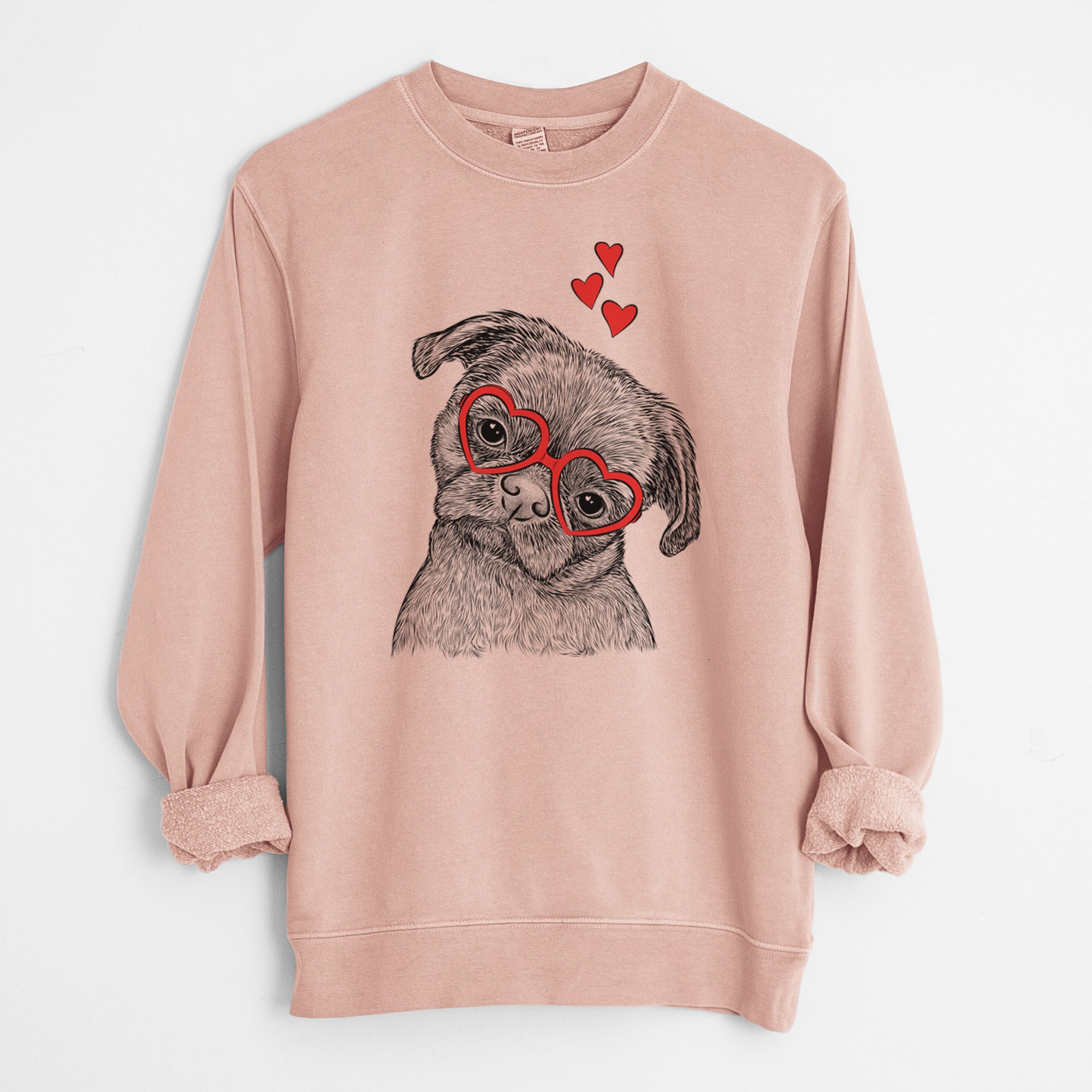 Valentine Koko the Shih Tzu - Unisex Pigment Dyed Crew Sweatshirt