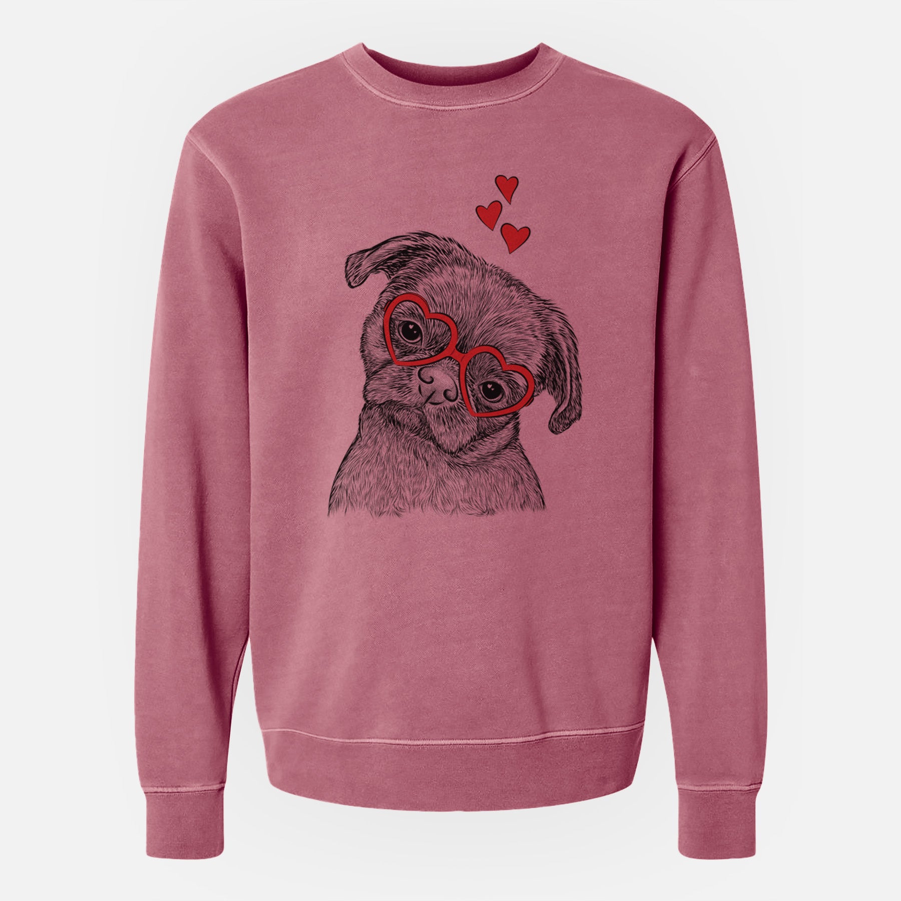 Valentine Koko the Shih Tzu - Unisex Pigment Dyed Crew Sweatshirt