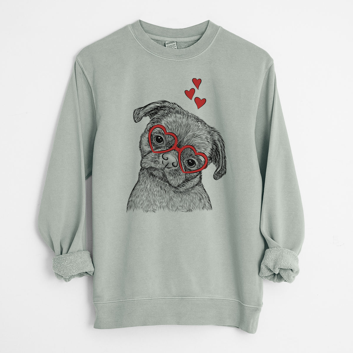 Valentine Koko the Shih Tzu - Unisex Pigment Dyed Crew Sweatshirt