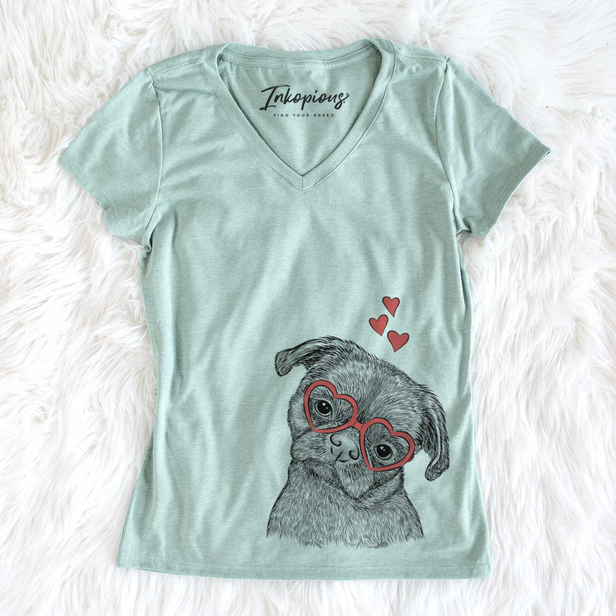 Valentine Koko the Shih Tzu - Women&#39;s V-neck Shirt