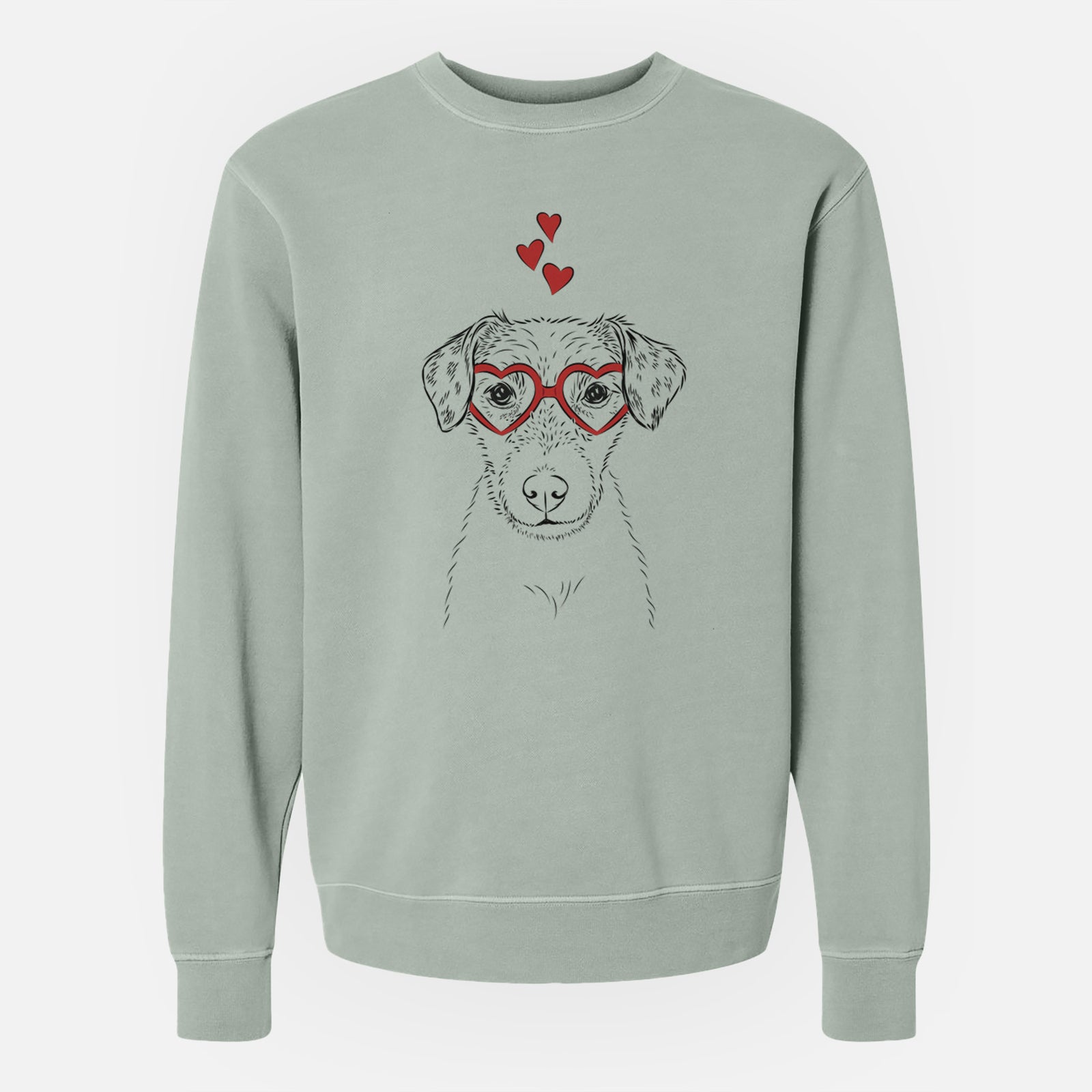 Valentine Kozmo the Jack Russell Terrier - Unisex Pigment Dyed Crew Sweatshirt