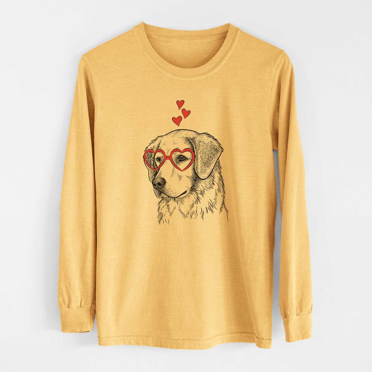 Valentine Kula the Golden Retriever - Heavyweight 100% Cotton Long Sleeve