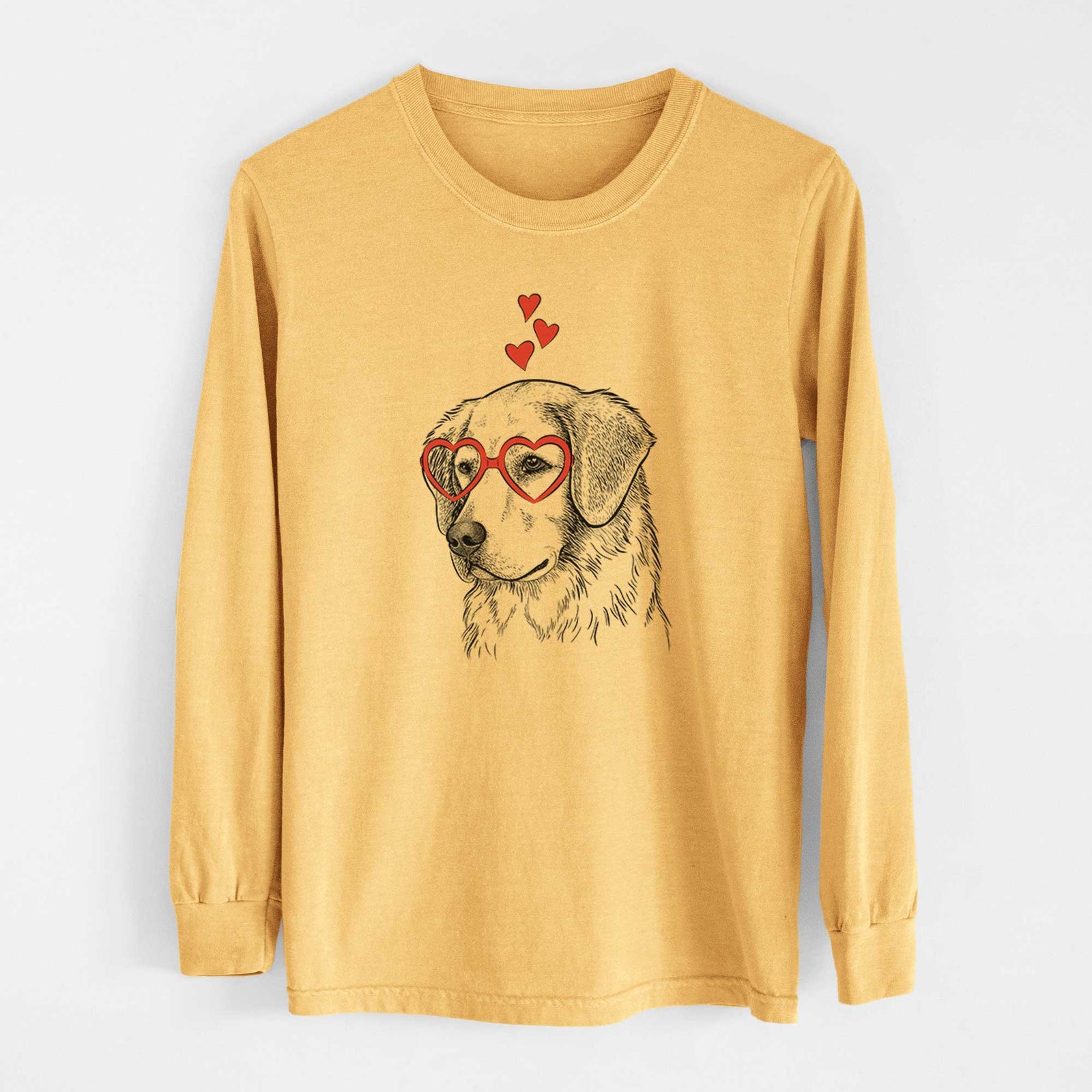 Valentine Kula the Golden Retriever - Heavyweight 100% Cotton Long Sleeve