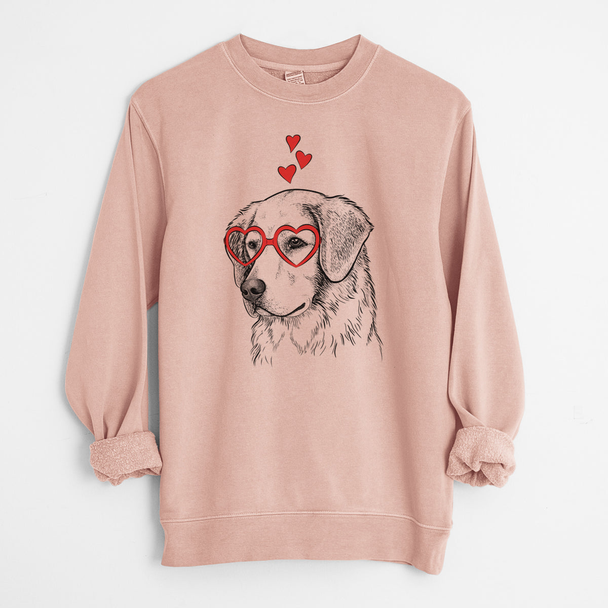 Valentine Kula the Golden Retriever - Unisex Pigment Dyed Crew Sweatshirt