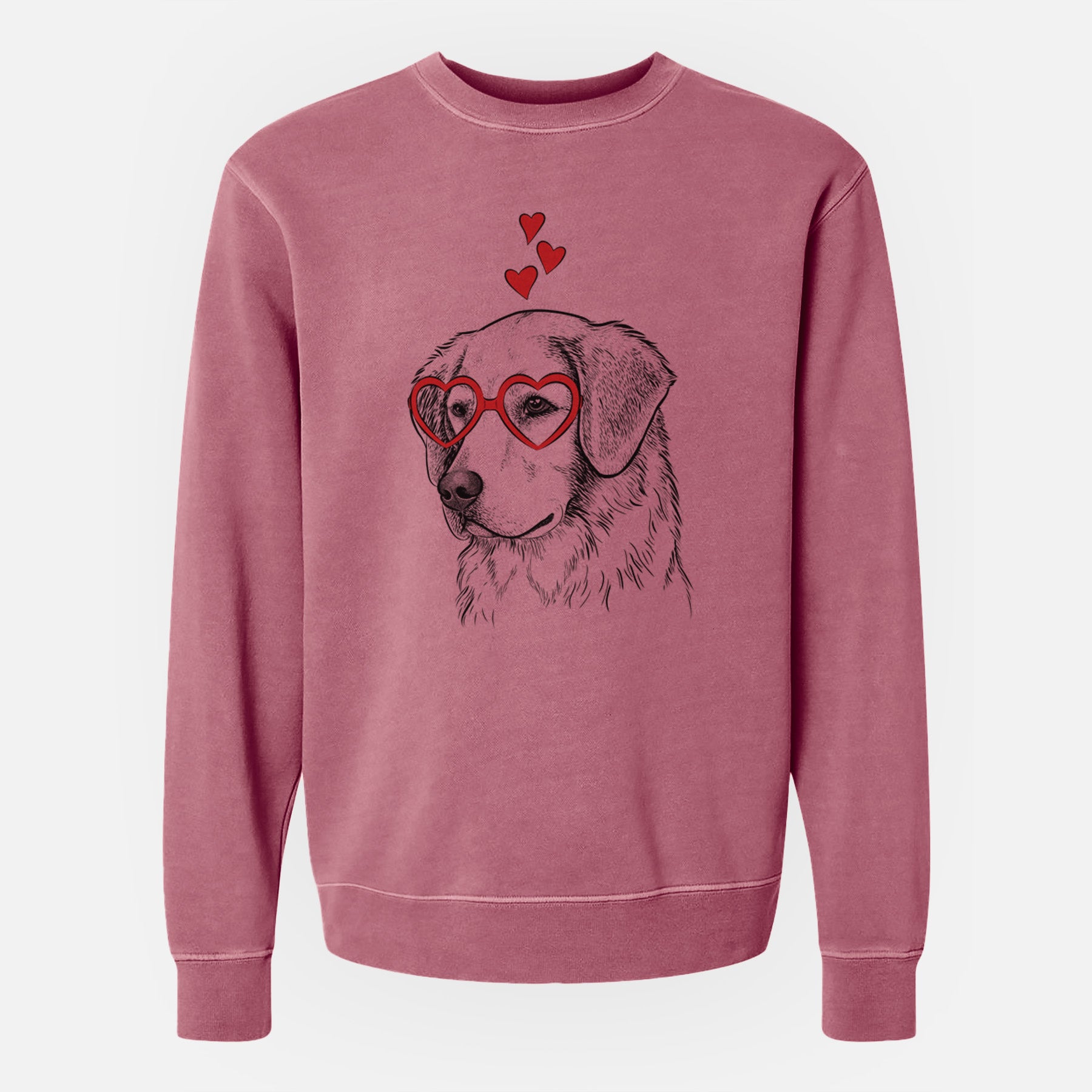 Valentine Kula the Golden Retriever - Unisex Pigment Dyed Crew Sweatshirt