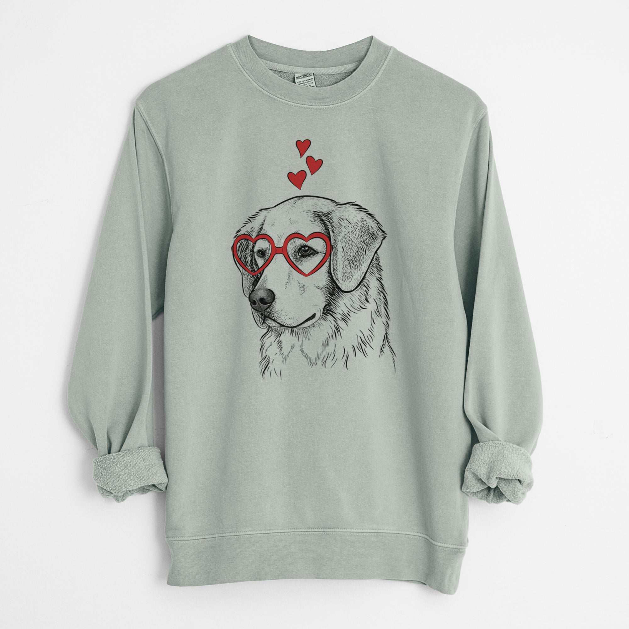 Valentine Kula the Golden Retriever - Unisex Pigment Dyed Crew Sweatshirt