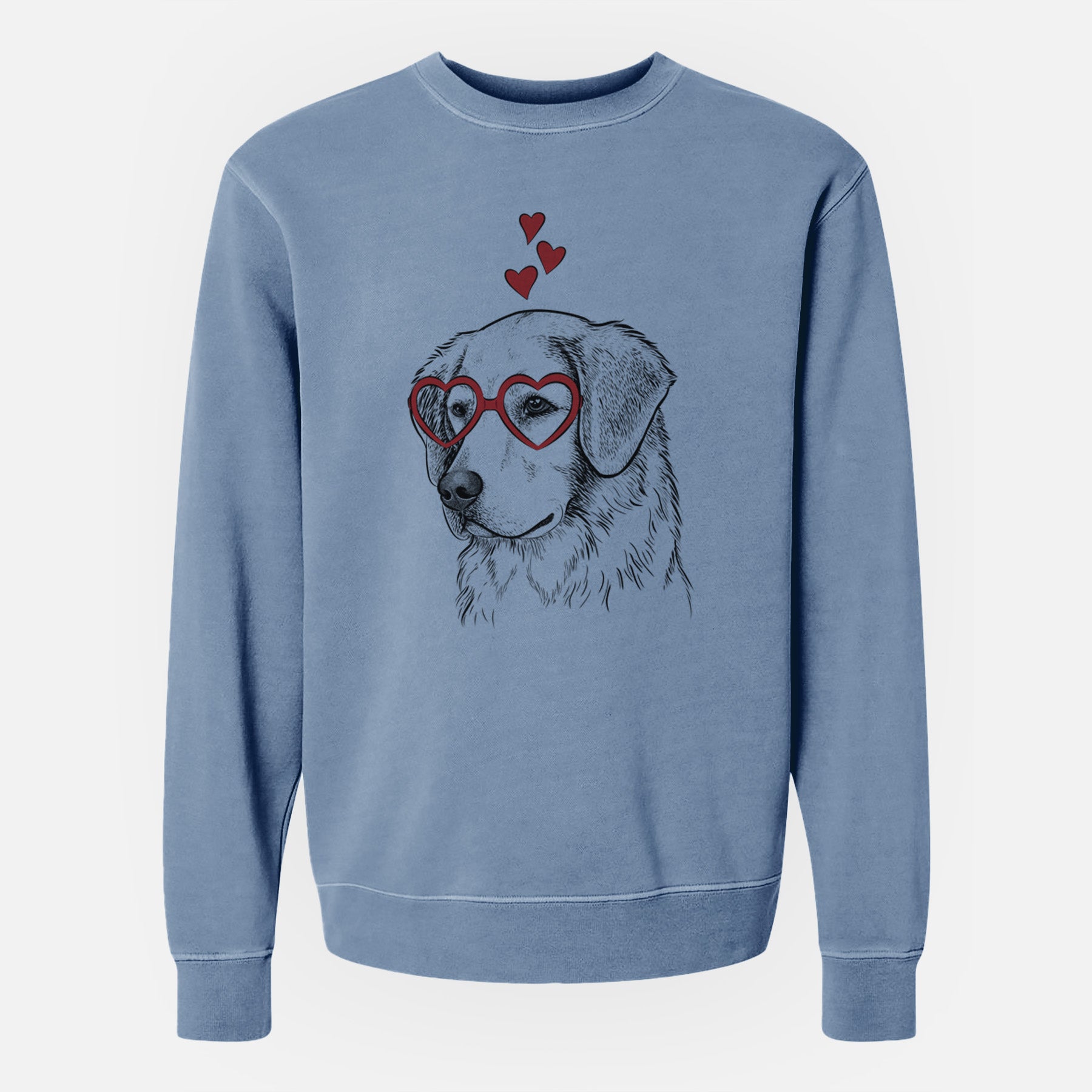 Valentine Kula the Golden Retriever - Unisex Pigment Dyed Crew Sweatshirt