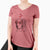 Valentine Kula the Golden Retriever - Women's V-neck Shirt