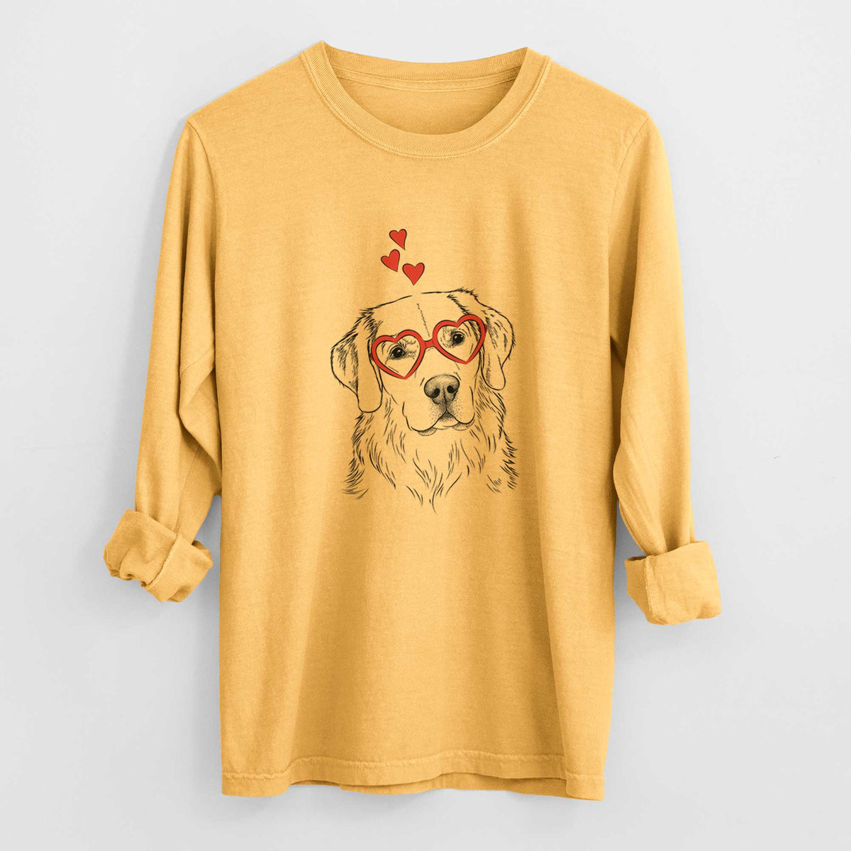 Valentine Kula the Golden Retriever - Heavyweight 100% Cotton Long Sleeve