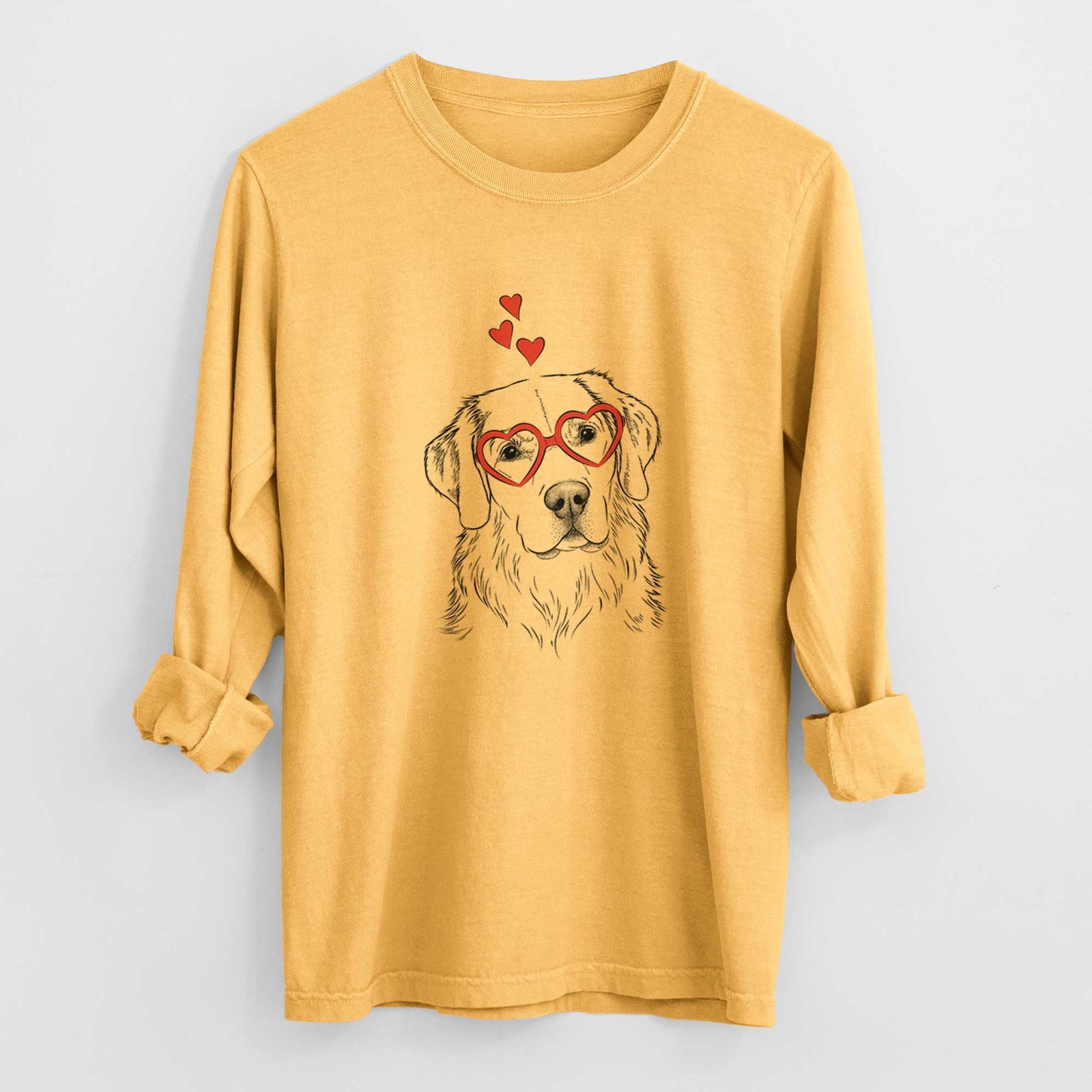 Valentine Kula the Golden Retriever - Heavyweight 100% Cotton Long Sleeve