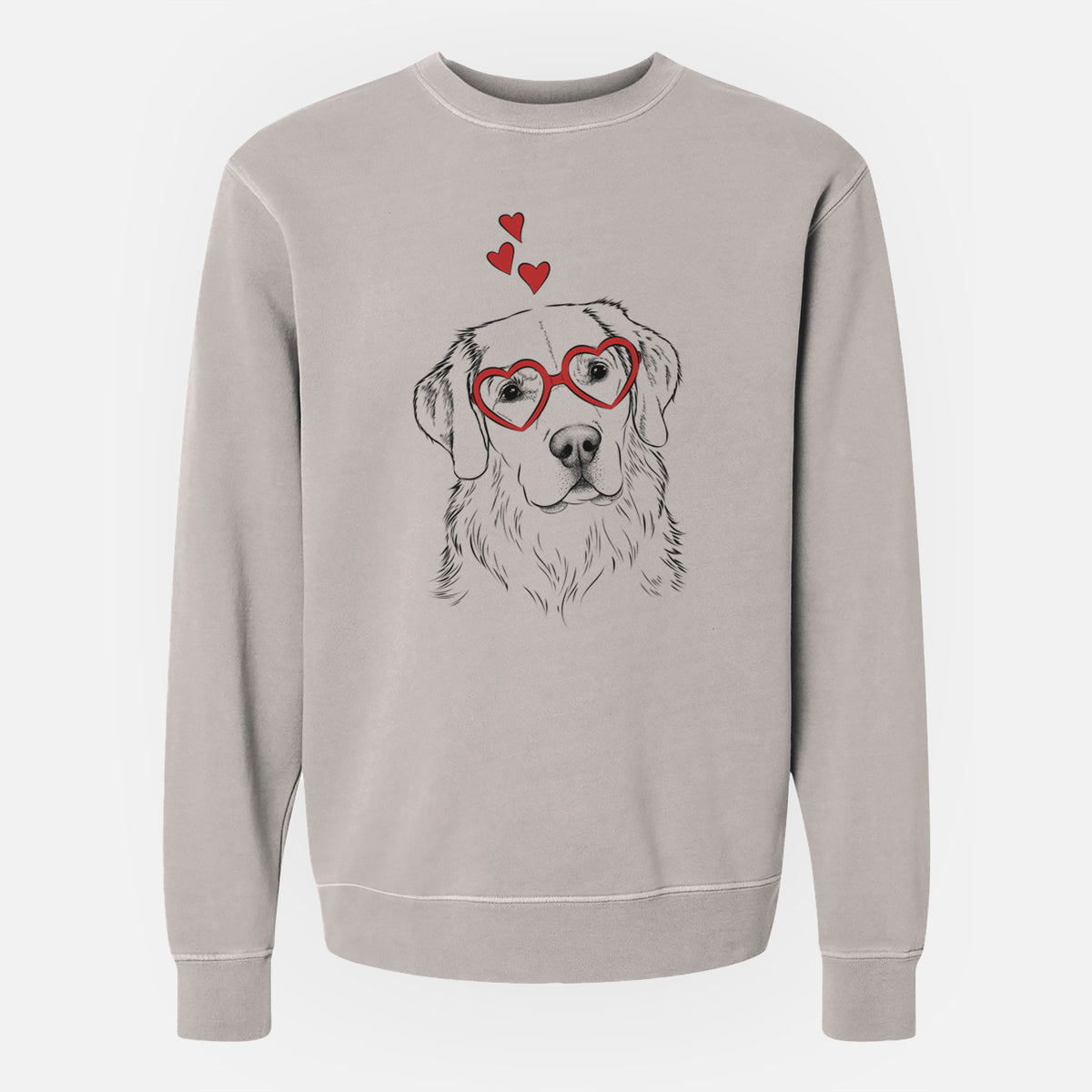 Valentine Kula the Golden Retriever - Unisex Pigment Dyed Crew Sweatshirt