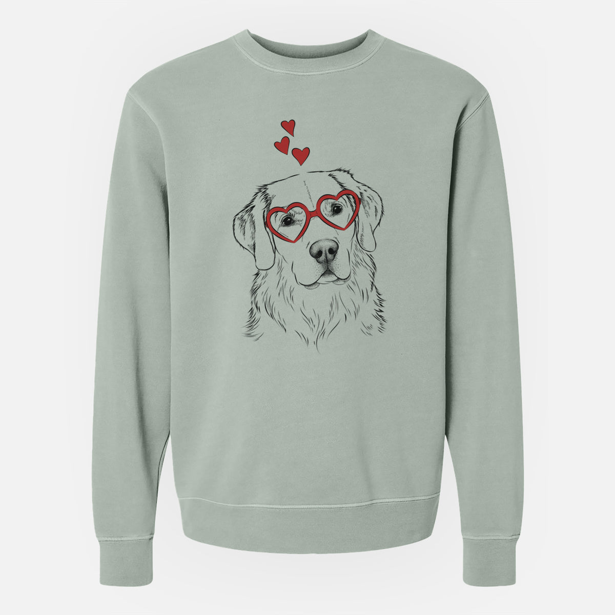 Valentine Kula the Golden Retriever - Unisex Pigment Dyed Crew Sweatshirt