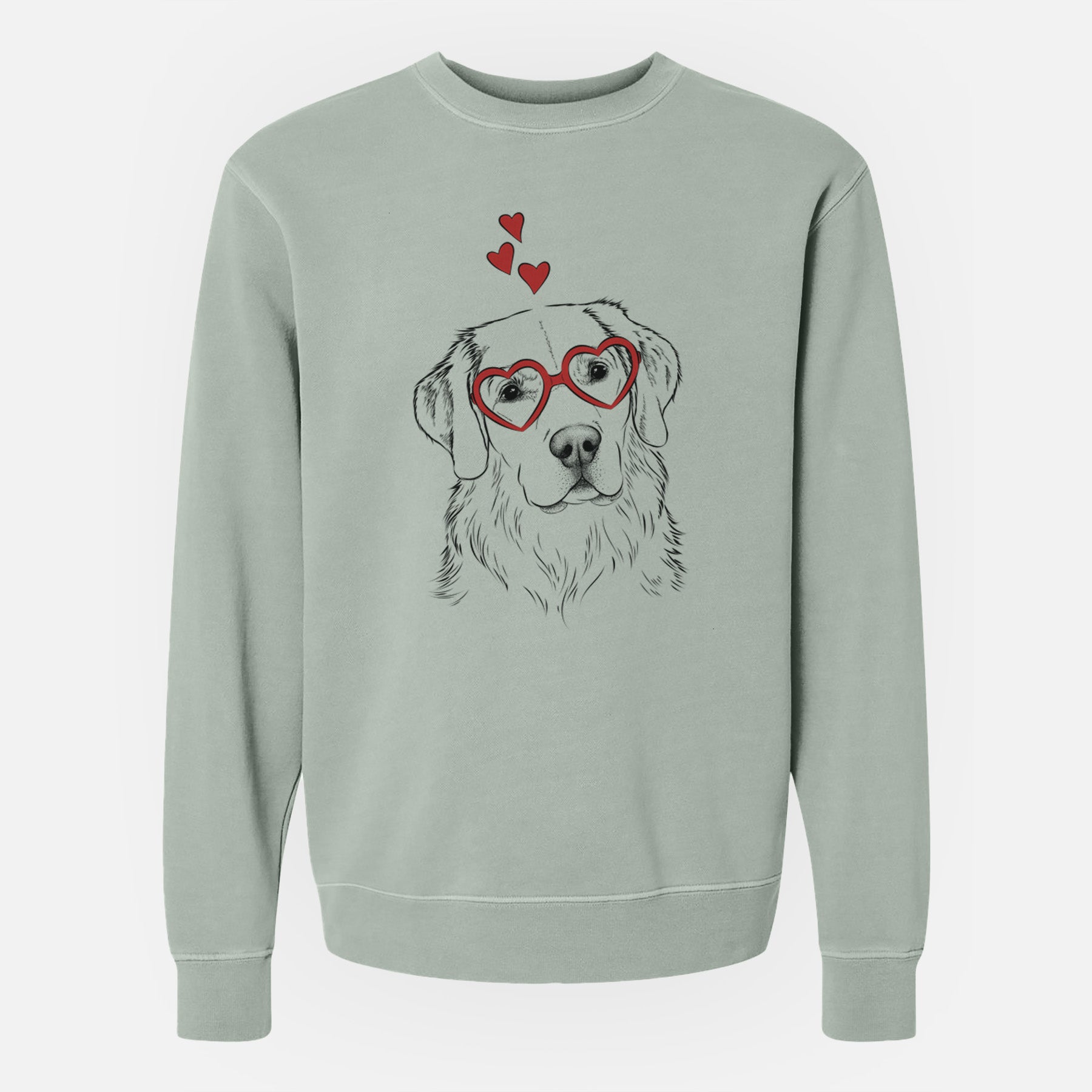 Valentine Kula the Golden Retriever - Unisex Pigment Dyed Crew Sweatshirt