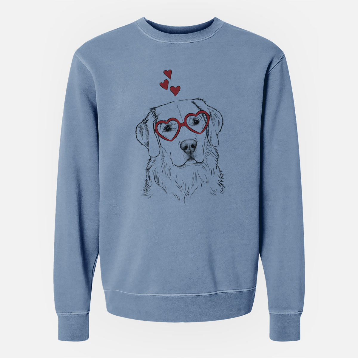 Valentine Kula the Golden Retriever - Unisex Pigment Dyed Crew Sweatshirt