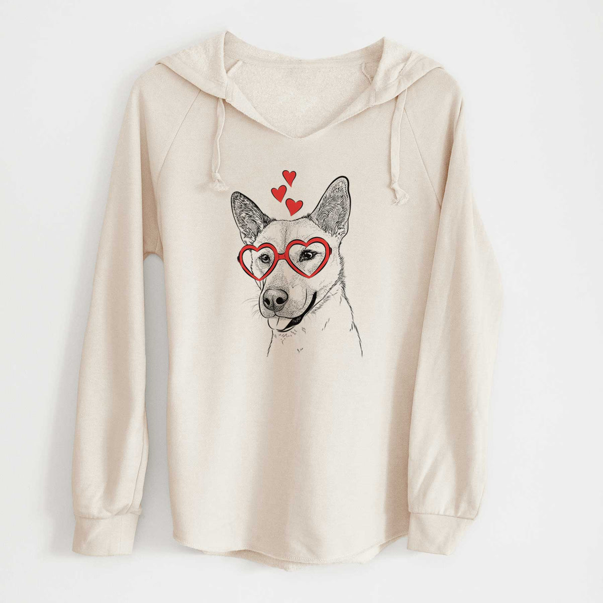 Valentine Kulfi the Jindo Shiba Inu Mix - Cali Wave Hooded Sweatshirt