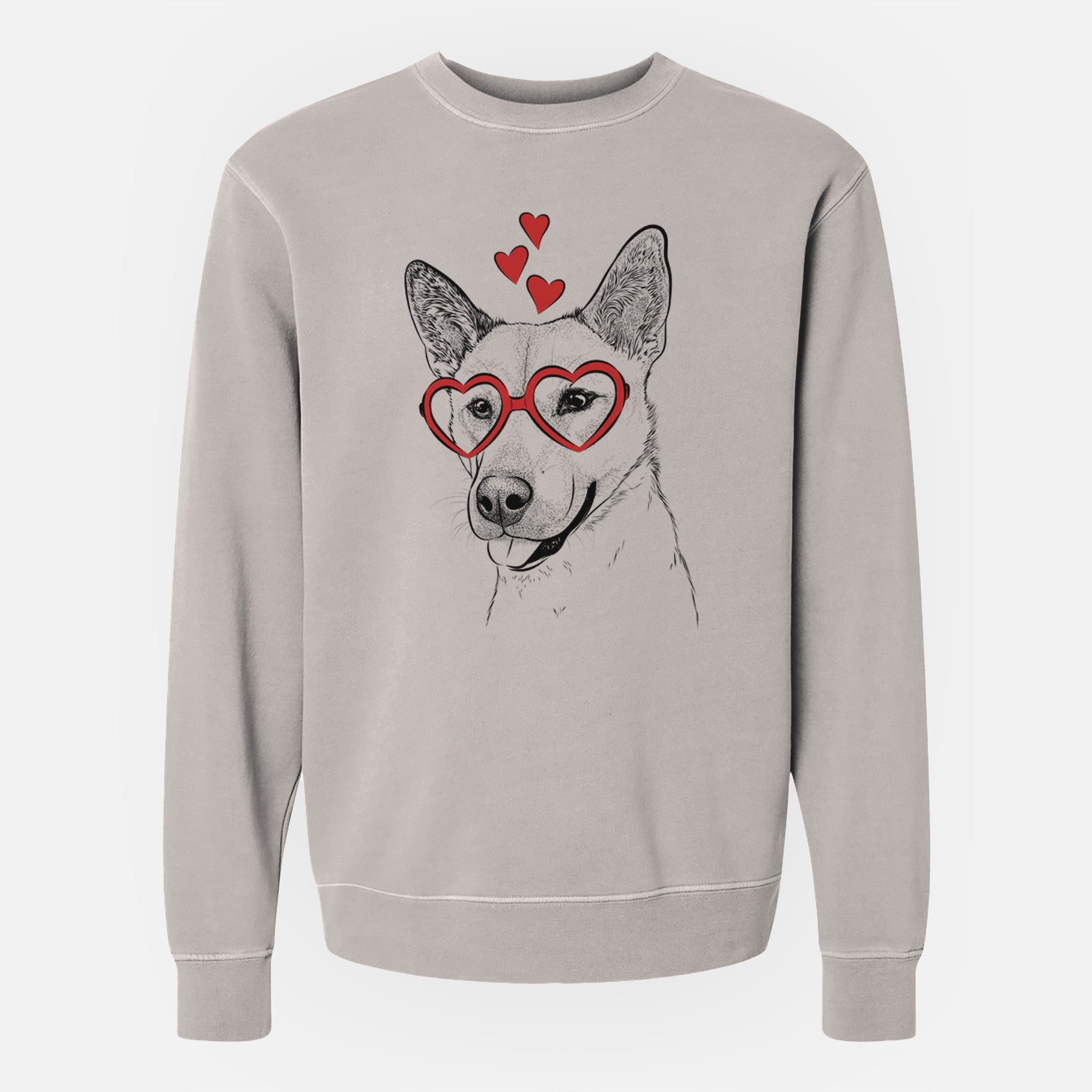 Valentine Kulfi the Jindo Shiba Inu Mix - Unisex Pigment Dyed Crew Sweatshirt