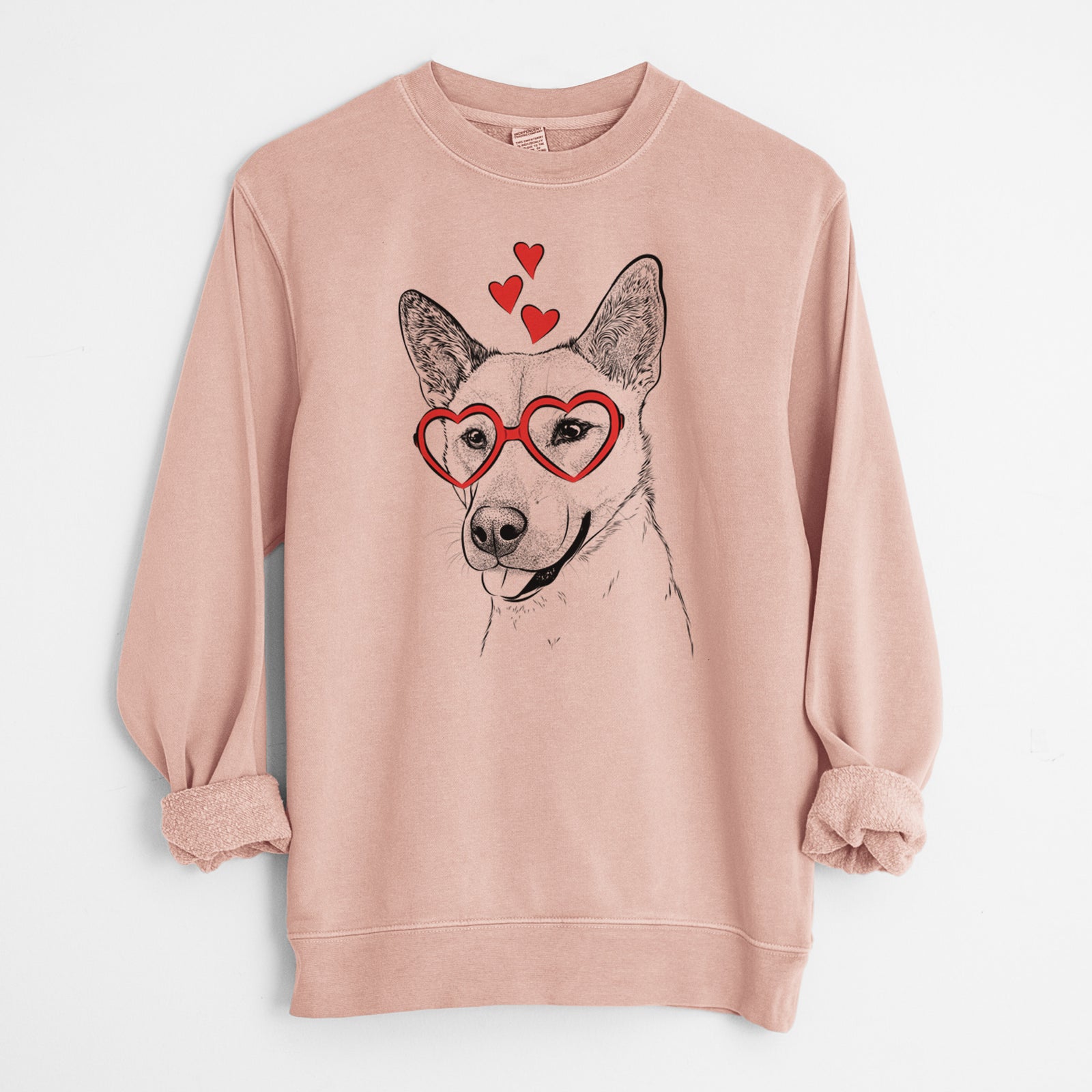 Valentine Kulfi the Jindo Shiba Inu Mix - Unisex Pigment Dyed Crew Sweatshirt