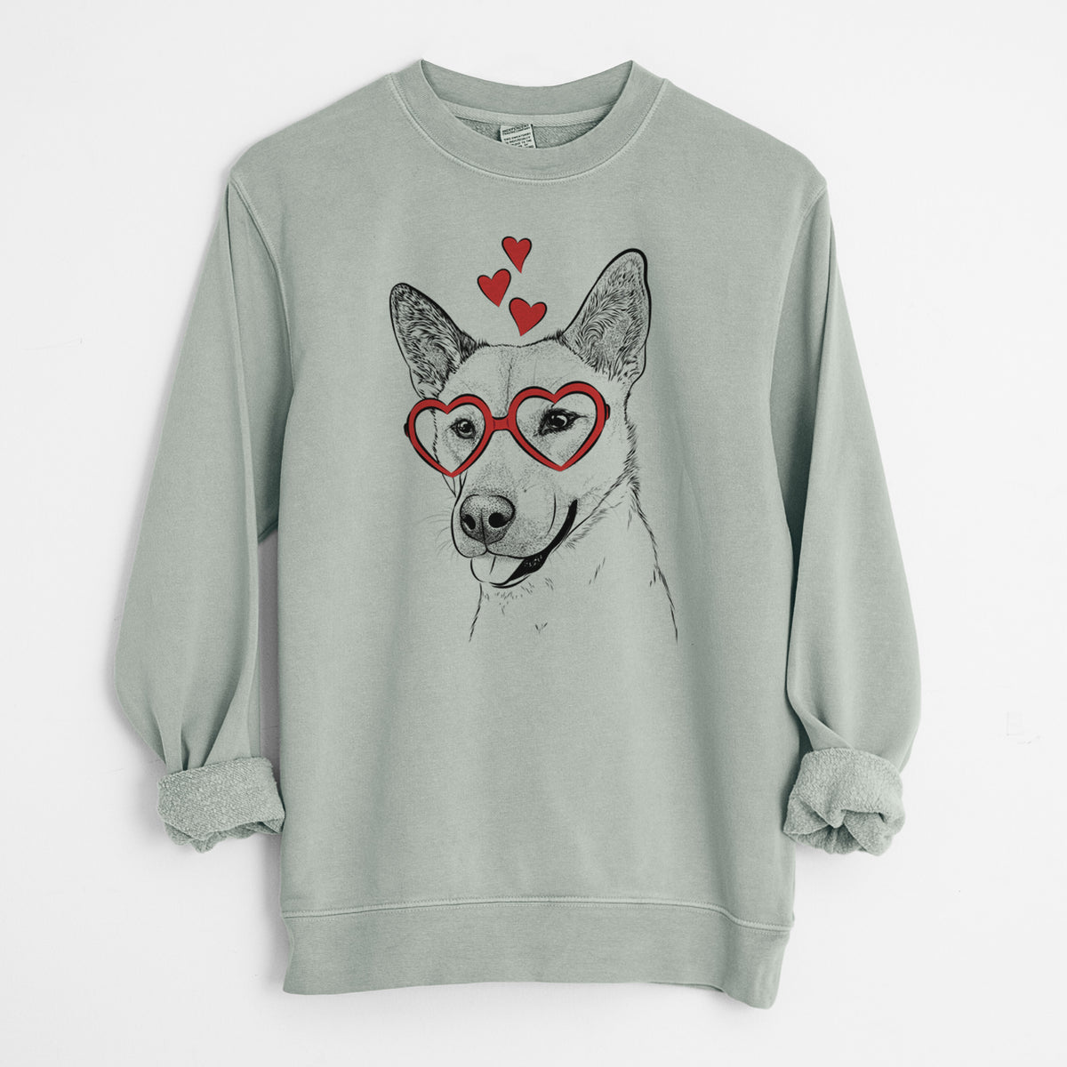 Valentine Kulfi the Jindo Shiba Inu Mix - Unisex Pigment Dyed Crew Sweatshirt