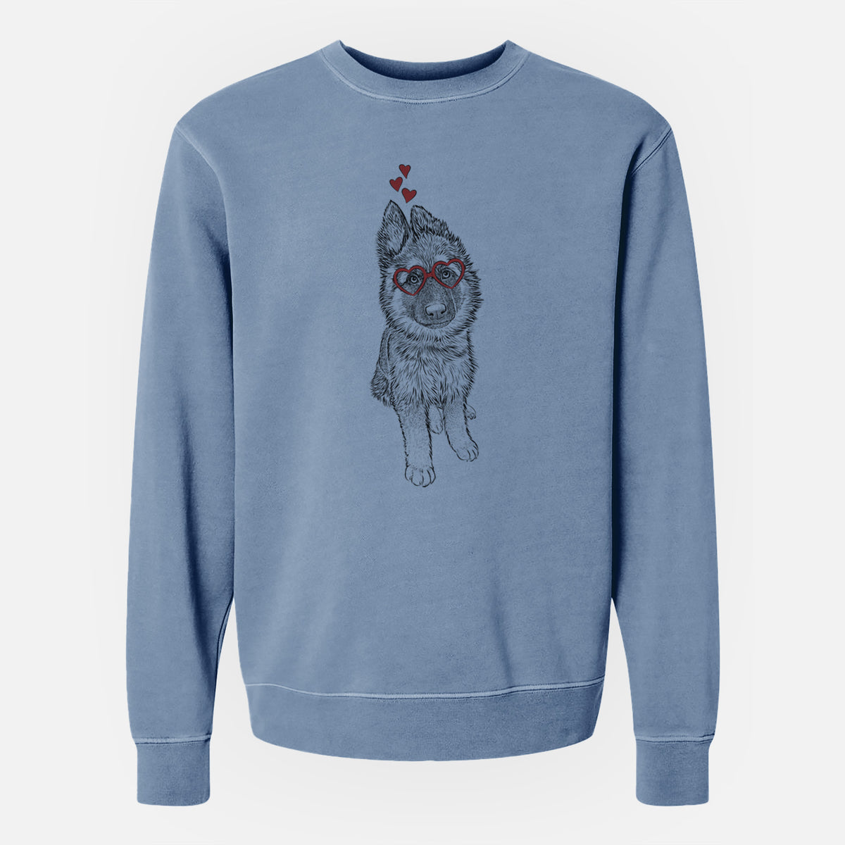 Valentine Kuyo the German Shepherd - Unisex Pigment Dyed Crew Sweatshirt