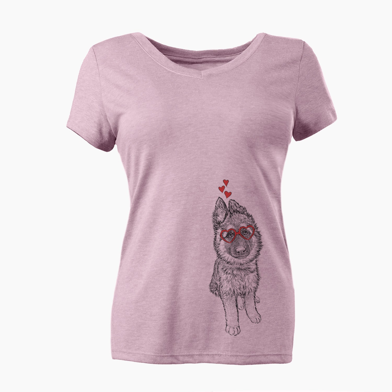 Valentine Kuyo the German Shepherd - Women's Perfect V-neck Shirt