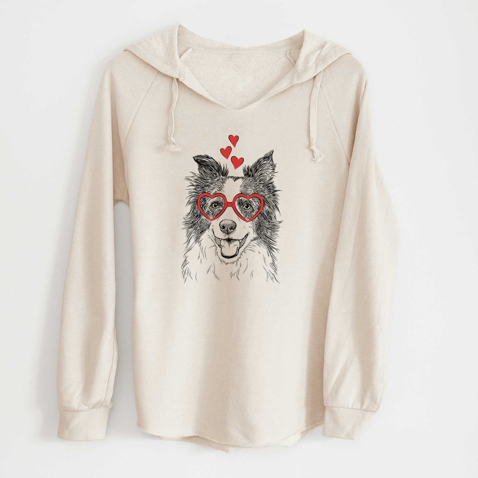 Valentine Kylee the Border Collie - Cali Wave Hooded Sweatshirt