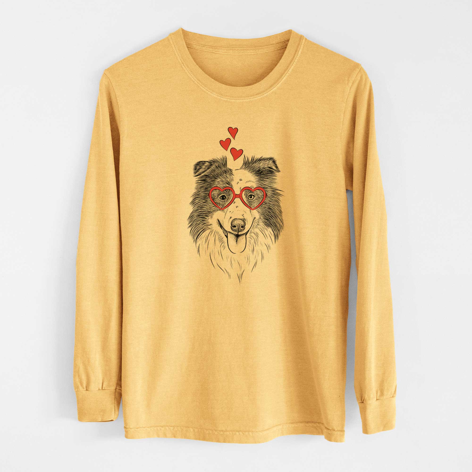 Valentine Lady Bug the Border Collie - Heavyweight 100% Cotton Long Sleeve