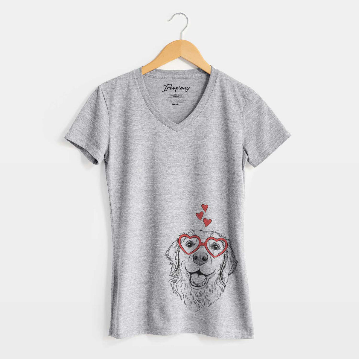 Valentine Legend the Golden Retriever - Women's V-neck Shirt
