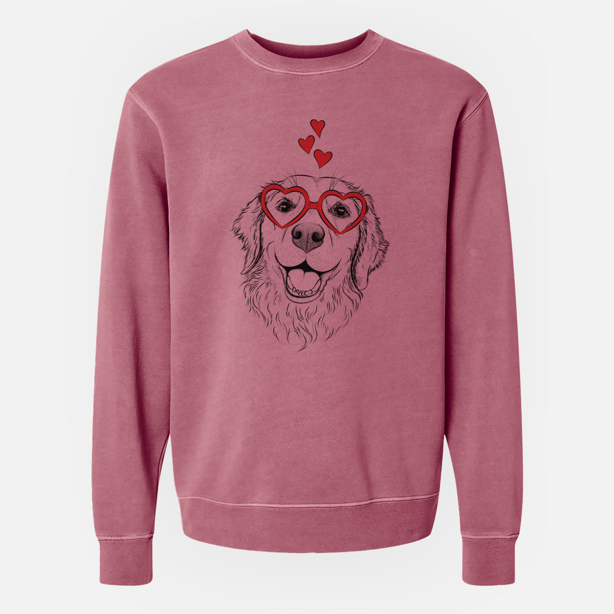 Valentine Legend the Golden Retriever - Unisex Pigment Dyed Crew Sweatshirt