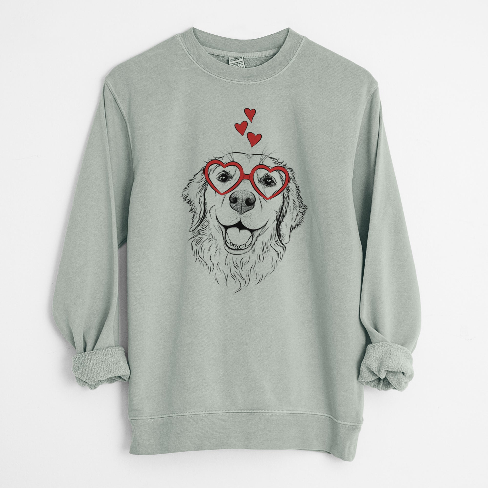 Valentine Legend the Golden Retriever - Unisex Pigment Dyed Crew Sweatshirt