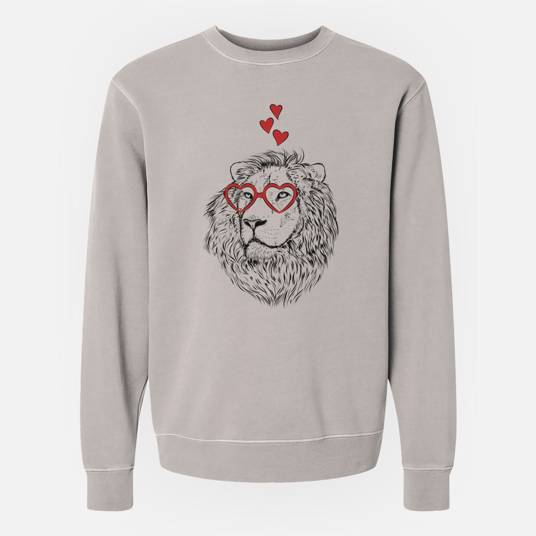 Valentine Lenny the Lion - Unisex Pigment Dyed Crew Sweatshirt