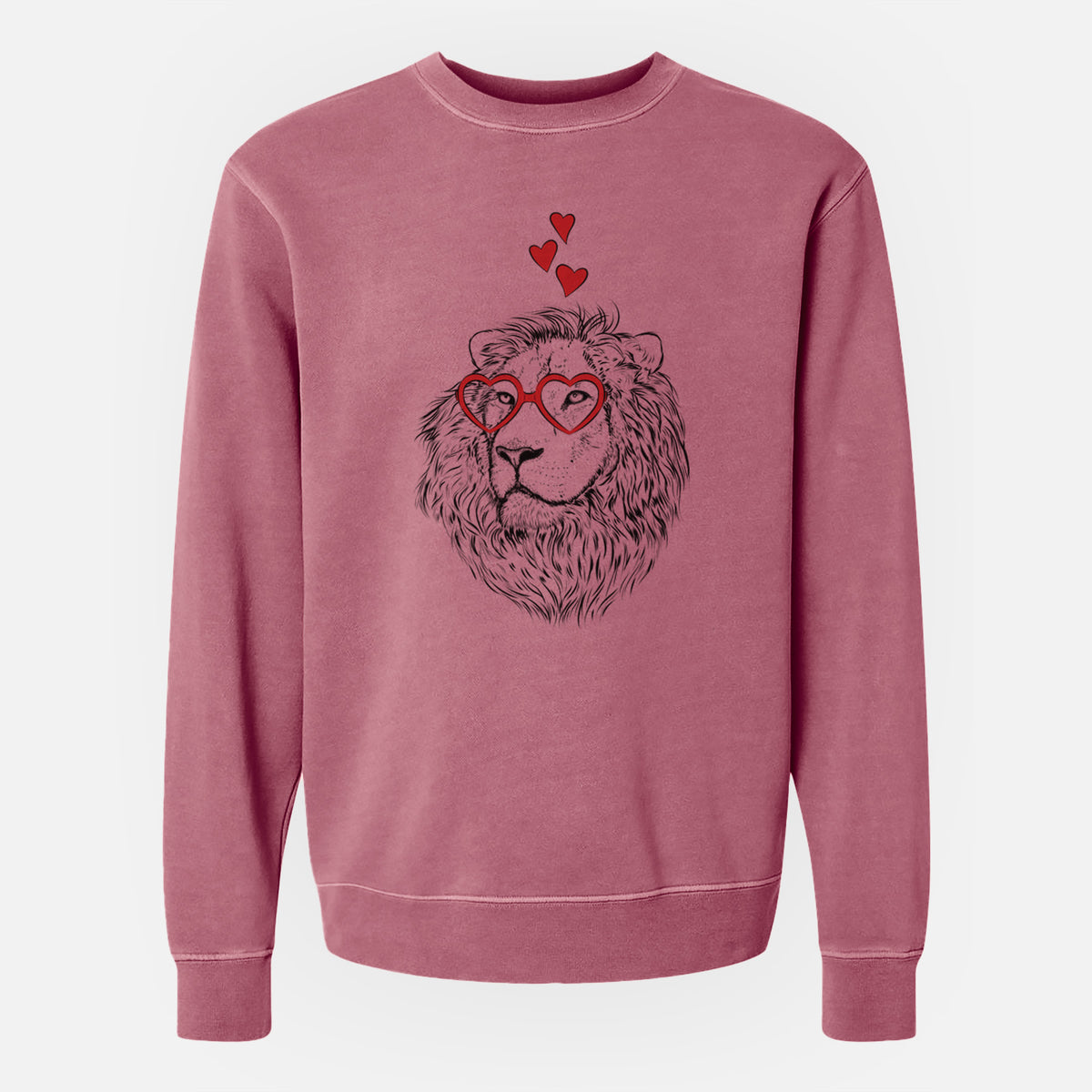 Valentine Lenny the Lion - Unisex Pigment Dyed Crew Sweatshirt