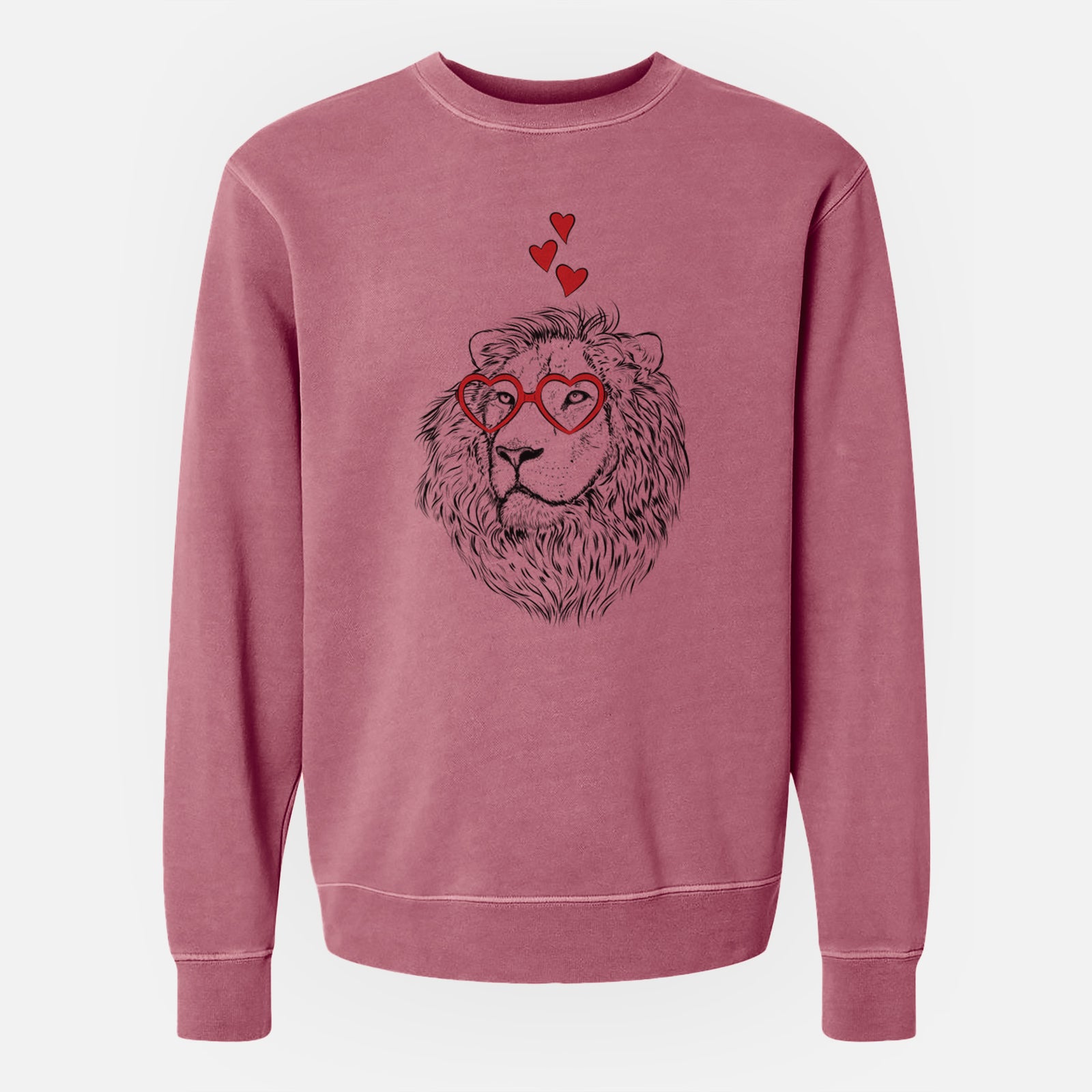 Valentine Lenny the Lion - Unisex Pigment Dyed Crew Sweatshirt