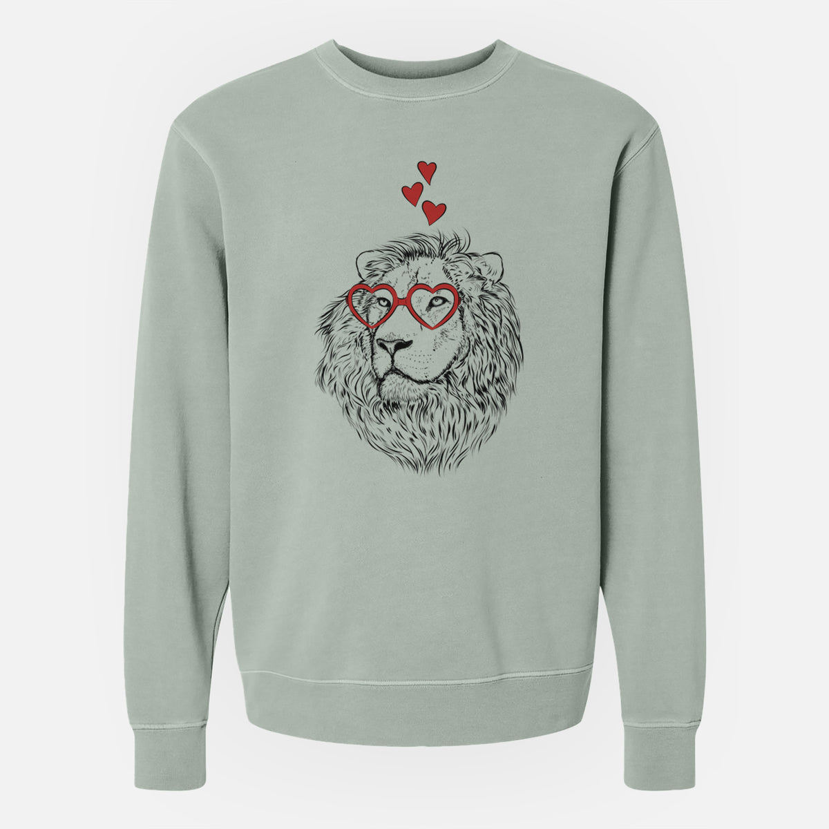 Valentine Lenny the Lion - Unisex Pigment Dyed Crew Sweatshirt
