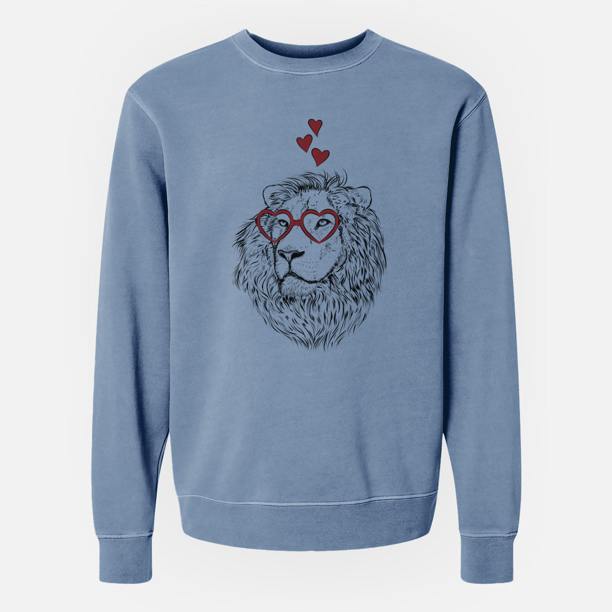 Valentine Lenny the Lion - Unisex Pigment Dyed Crew Sweatshirt
