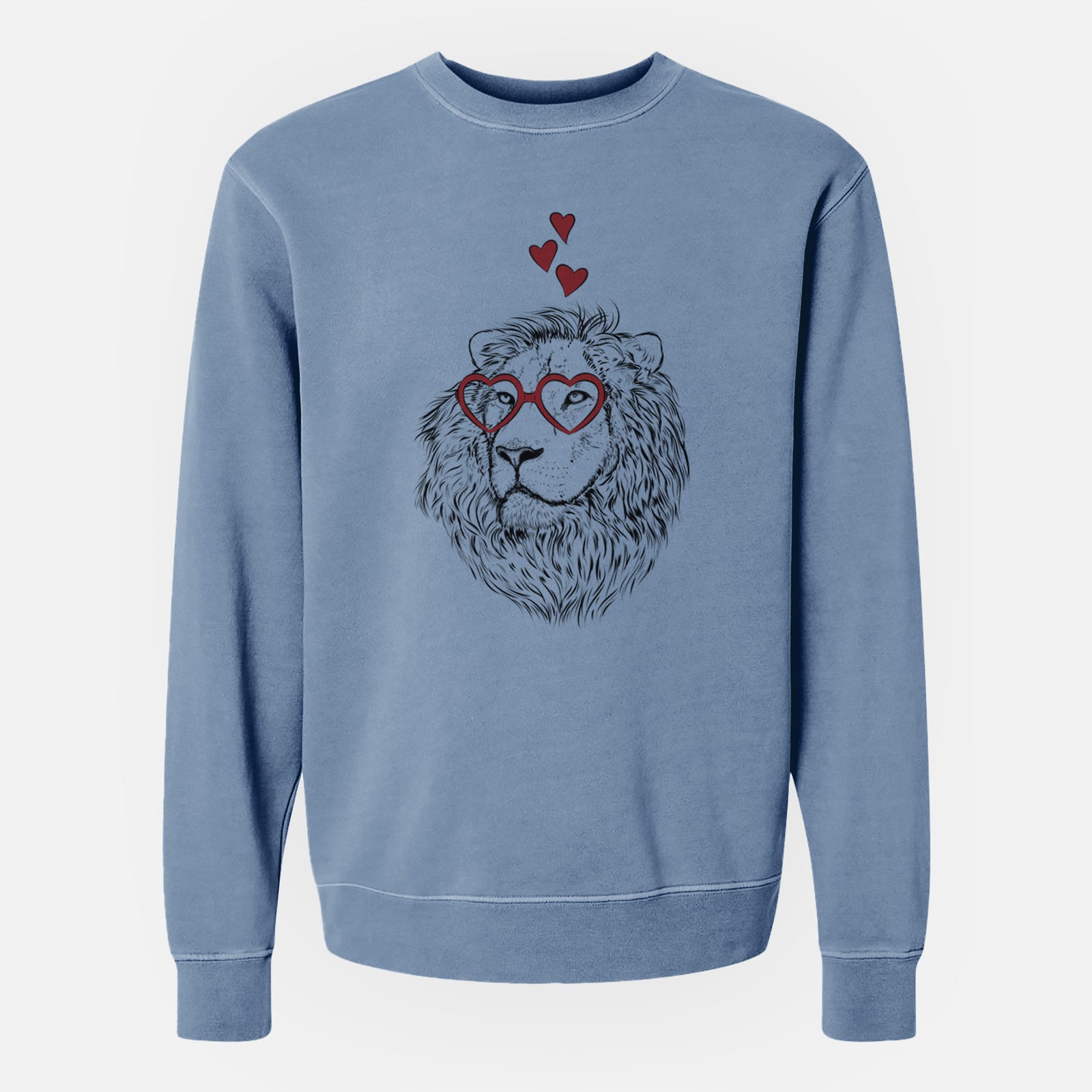 Valentine Lenny the Lion - Unisex Pigment Dyed Crew Sweatshirt
