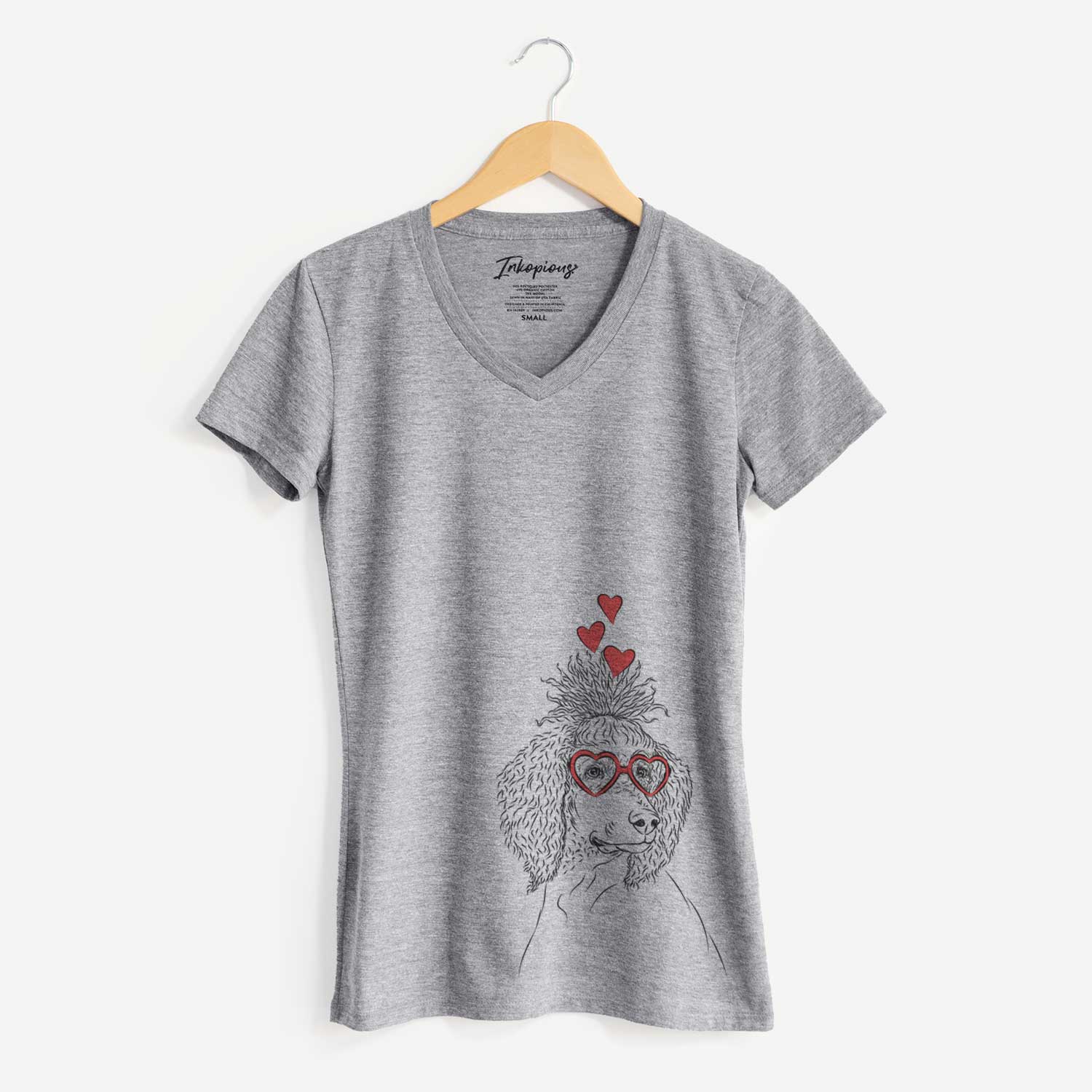 Valentine Leo the Poodle - Women's V-neck Shirt