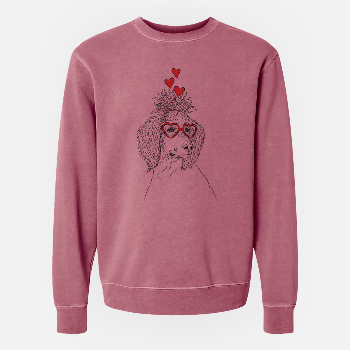 Valentine Leo the Poodle - Unisex Pigment Dyed Crew Sweatshirt