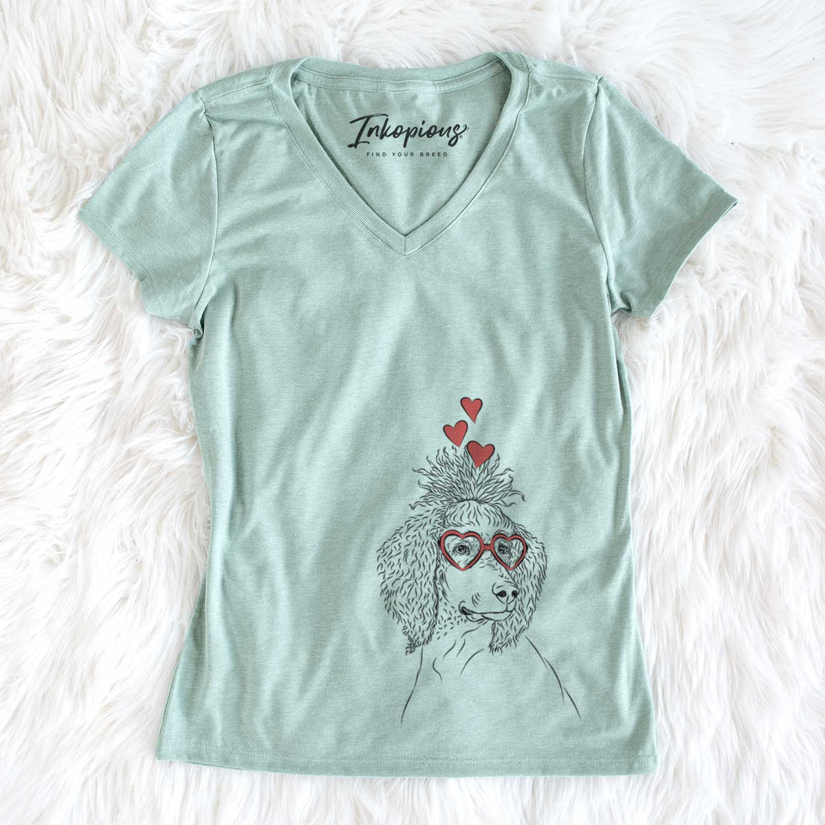 Valentine Leo the Poodle - Women&#39;s V-neck Shirt