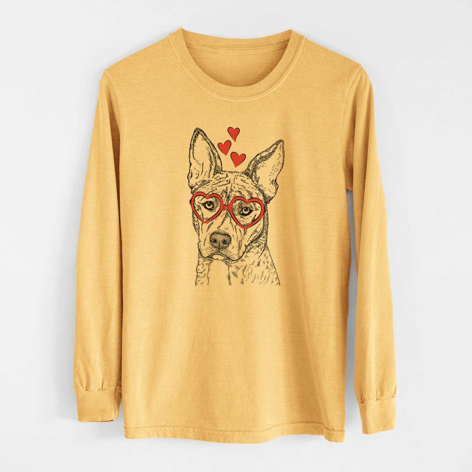 Valentine Leo the Ibizan Hound Bull Mastiff Mix - Heavyweight 100% Cotton Long Sleeve