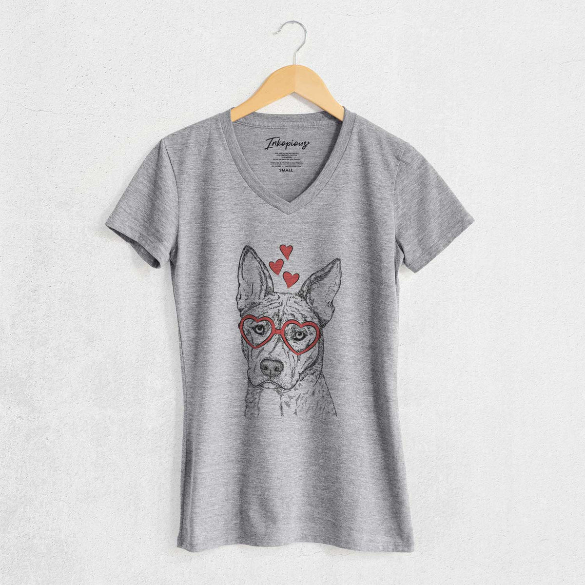 Valentine Leo the Ibizan Hound Bull Mastiff Mix - Women's V-neck Shirt